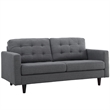 Pemberly Row Modern Upholstered Fabric Tufted Loveseat in Gray