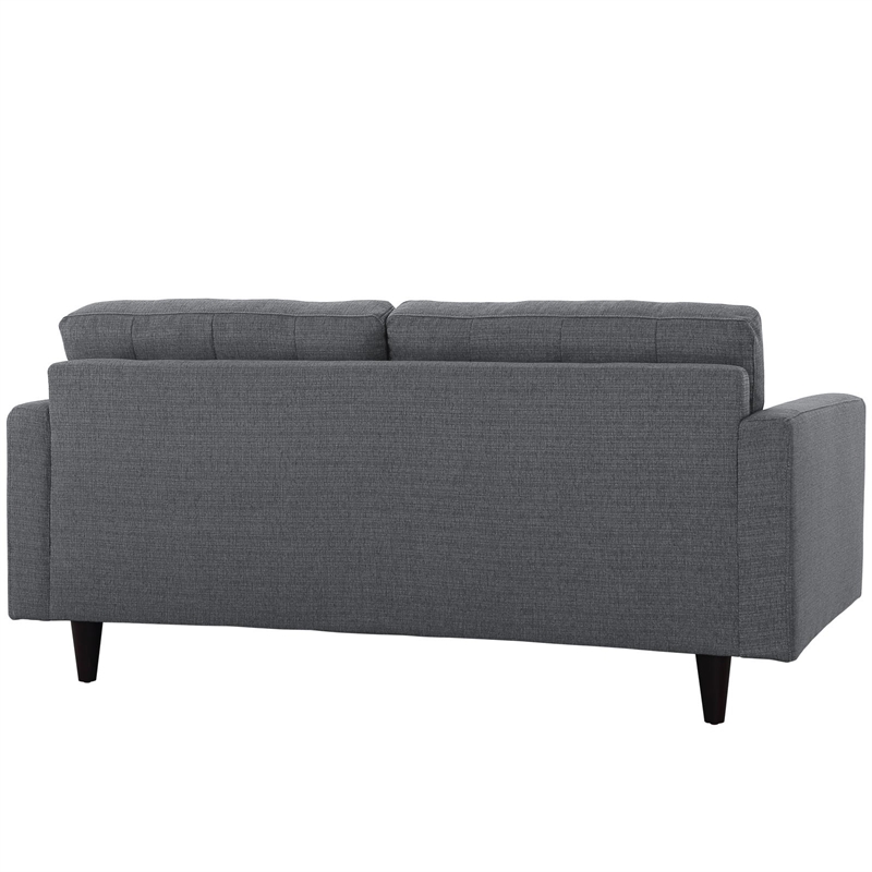 Pemberly Row Modern Upholstered Fabric Tufted Loveseat in Gray