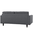 Pemberly Row Modern Upholstered Fabric Tufted Loveseat in Gray