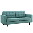 Pemberly Row Modern Upholstered Fabric Loveseat in Laguna Blue