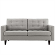 Pemberly Row Modern Upholstered Fabric Loveseat in Light Gray