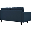 Pemberly Row Left-Facing Upholstered Polyester Fabric Loveseat in Azure Blue