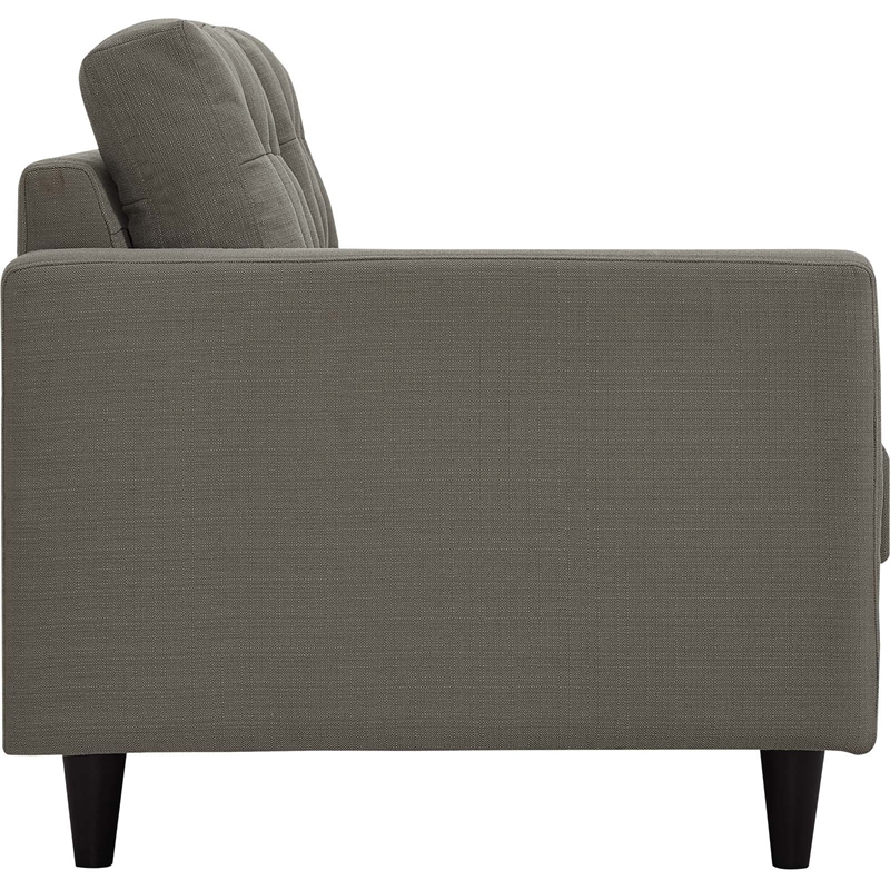 Pemberly Row Left-Facing Upholstered Polyester Fabric Loveseat in Granite