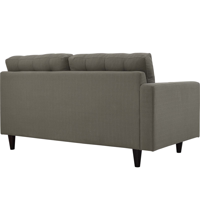Pemberly Row Left-Facing Upholstered Polyester Fabric Loveseat in Granite