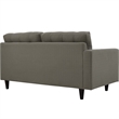 Pemberly Row Left-Facing Upholstered Polyester Fabric Loveseat in Granite