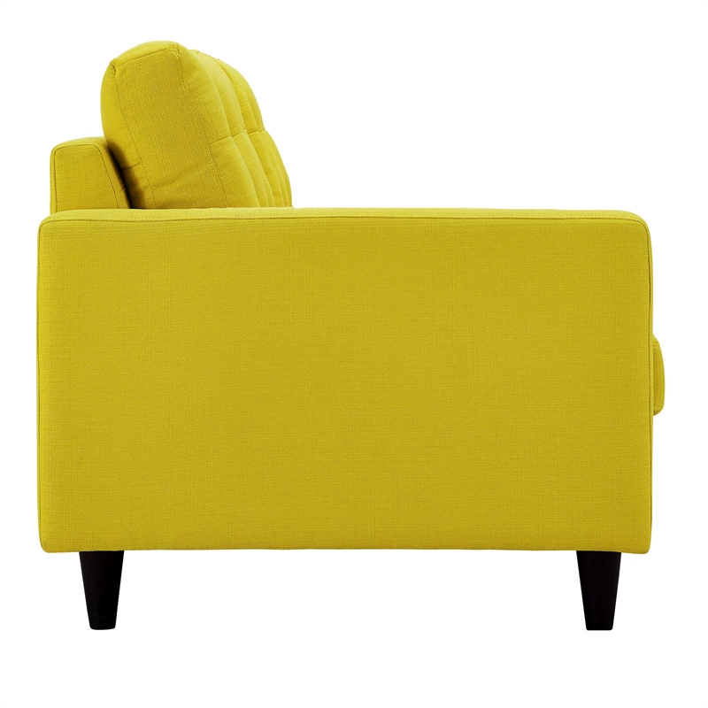 Pemberly Row Left-Facing Upholstered Fabric Loveseat in Sunny