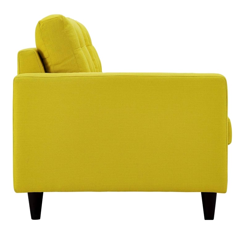 Pemberly Row Left-Facing Upholstered Fabric Loveseat in Sunny