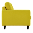 Pemberly Row Left-Facing Upholstered Fabric Loveseat in Sunny