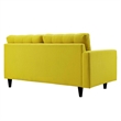 Pemberly Row Left-Facing Upholstered Fabric Loveseat in Sunny