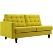 Pemberly Row Left-Facing Upholstered Fabric Loveseat in Sunny