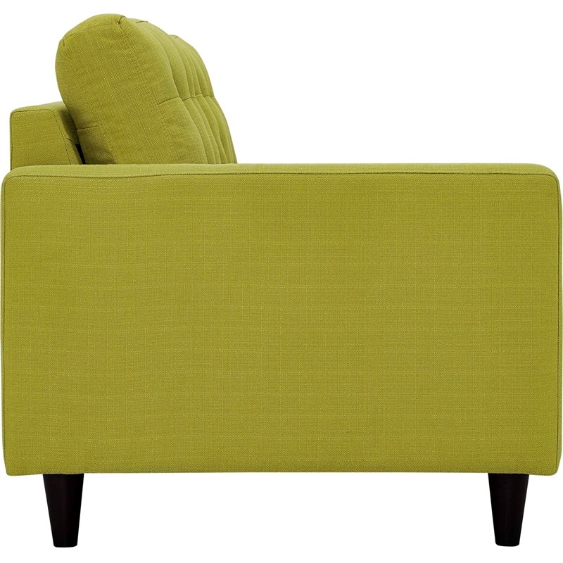 Pemberly Row Left-Facing Upholstered Fabric Loveseat in Wheatgrass