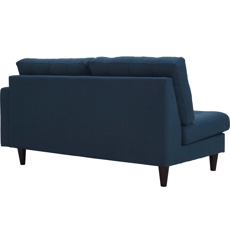 Pemberly Row Right-Facing Upholstered Polyester Fabric Loveseat in Azure Blue