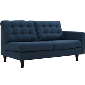 Pemberly Row Right-Facing Upholstered Polyester Fabric Loveseat in Azure Blue