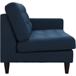 Pemberly Row Right-Facing Upholstered Polyester Fabric Loveseat in Azure Blue