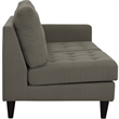 Pemberly Row Right-Facing Upholstered Polyester Fabric Loveseat in Granite