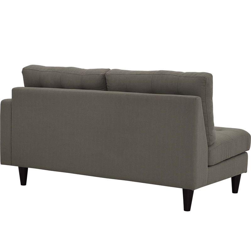 Pemberly Row Right-Facing Upholstered Polyester Fabric Loveseat in Granite
