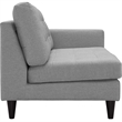 Pemberly Row Right-Facing Upholstered Polyester Fabric Loveseat in Light Gray