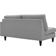 Pemberly Row Right-Facing Upholstered Polyester Fabric Loveseat in Light Gray