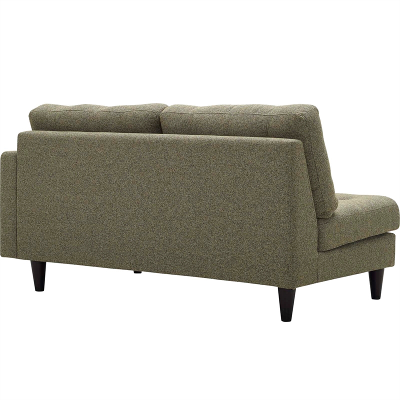 Pemberly Row Right-Facing Upholstered Fabric Loveseat in Oatmeal