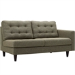 Pemberly Row Right-Facing Upholstered Fabric Loveseat in Oatmeal