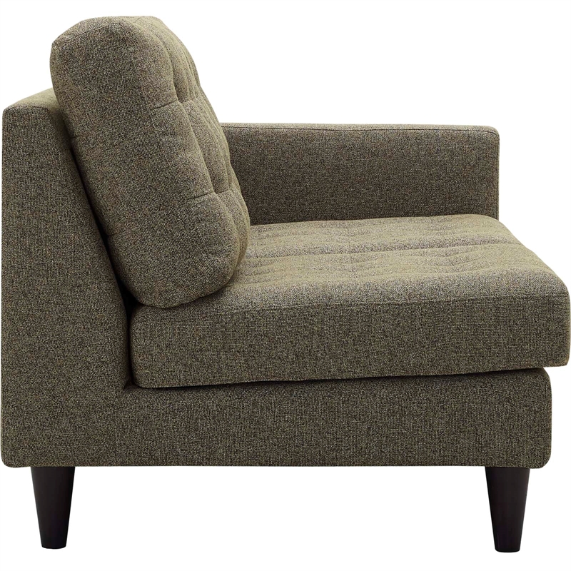 Pemberly Row Right-Facing Upholstered Fabric Loveseat in Oatmeal