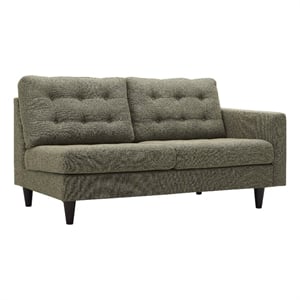 Pemberly Row Right-Facing Upholstered Fabric Loveseat in Oatmeal