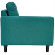 Pemberly Row Left-Facing Upholstered Polyester Fabric Loveseat in Teal Blue