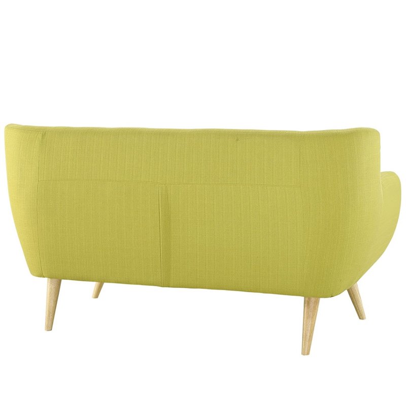 Pemberly Row Modern Upholstered Fabric Loveseat in Wheatgrass Green