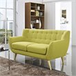 Pemberly Row Modern Upholstered Fabric Loveseat in Wheatgrass Green