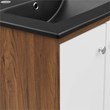 Pemberly Row Modern Wood Wall-Mount Bathroom Vanity in White/Walnut