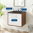 Pemberly Row Modern Wood Wall-Mount Bathroom Vanity in White/Walnut