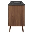 Pemberly Row Modern Wood Single Sink Bathroom Vanity in Walnut/White