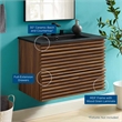 Pemberly Row Modern Wood Wall-Mount Bathroom Vanity in Walnut/Black