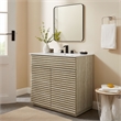 Pemberly Row Bathroom Vanity Cabinet (Sink Not Included) in Travertine