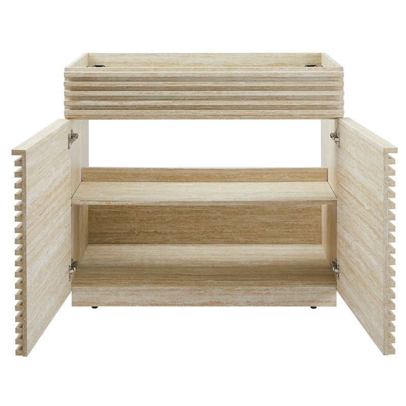 Pemberly Row Bathroom Vanity Cabinet (Sink Not Included) in Travertine