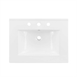 Pemberly Row Contemporary Wall-Mount Bathroom Vanity in Walnut/White