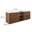 Pemberly Row Contemporary Wall-Mount Bathroom Vanity in Walnut/White