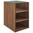 Pemberly Row Contemporary Wall-Mount Bathroom Vanity in Walnut/White