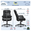Pemberly Row Contemporary Style Office Swivel Chair in Black