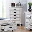 Pemberly Row Farmhouse 5-Drawer Bedroom Chest in Distressed White
