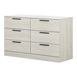 Pemberly Row Engineered Wood Contemporary 6-Drawer Dresser in Winter Oak