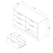 Pemberly Row Engineered Wood Contemporary 6-Drawer Dresser in Winter Oak