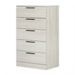 Pemberly Row Engineered Wood Contemporary 5-Drawer Chest in Winter Oak