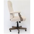 Pemberly Row Tufted Swivel Executive Office Chair in Champagne