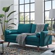 Pemberly Row Modern Fabric Upholstered Loveseat in Walnut/Teal
