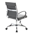 Pemberly Row Modern Leatherette Executive Swivel Office Chair in Gray