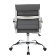 Pemberly Row Modern Leatherette Executive Swivel Office Chair in Gray