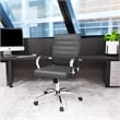 Pemberly Row Modern Leatherette Executive Swivel Office Chair in Gray