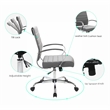 Pemberly Row Modern Leatherette Executive Swivel Office Chair in Gray
