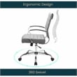 Pemberly Row Modern Leatherette Executive Swivel Office Chair in Gray